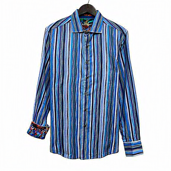 Robert Graham Shirts Robert Graham Mens Button Front Shirt Blue